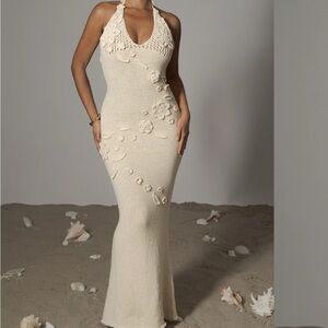 Beautiful milk seaside halter dress